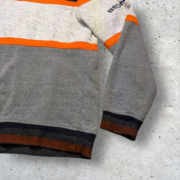 Denver Broncos NFL Team Apparel XL Colorblock Crewneck Sweatshirt Gray Orange - Picture 6 of 8